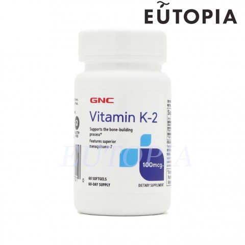 GNC 天然維生素 K-2 100mcg 60粒軟膠囊(menaquinone-7,維他命K2)048107177010